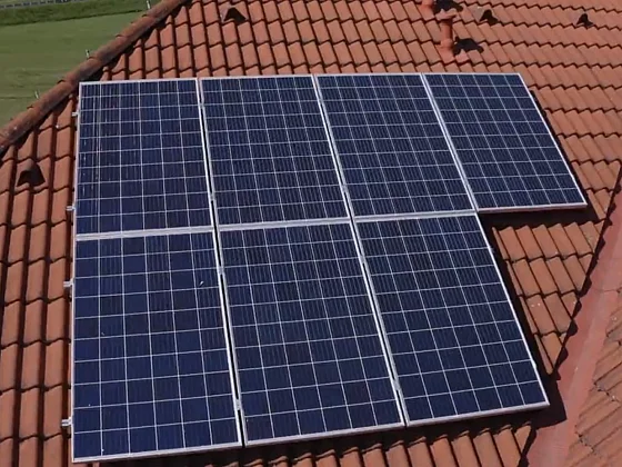 Solar panels on roof
