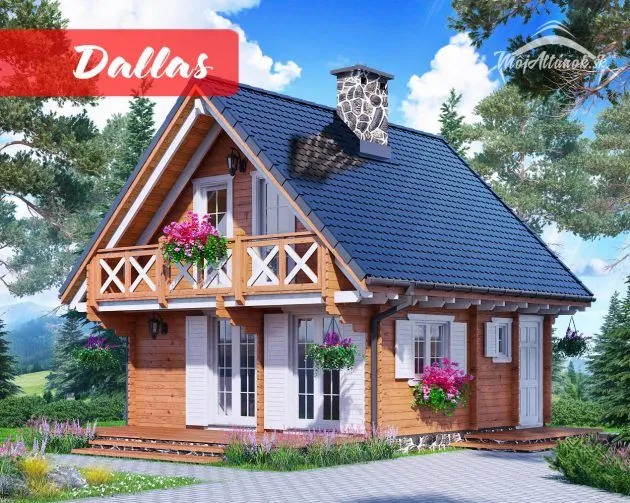 Dřevěný zahradní domek pro bydlení uprostřed zelené přírody.
